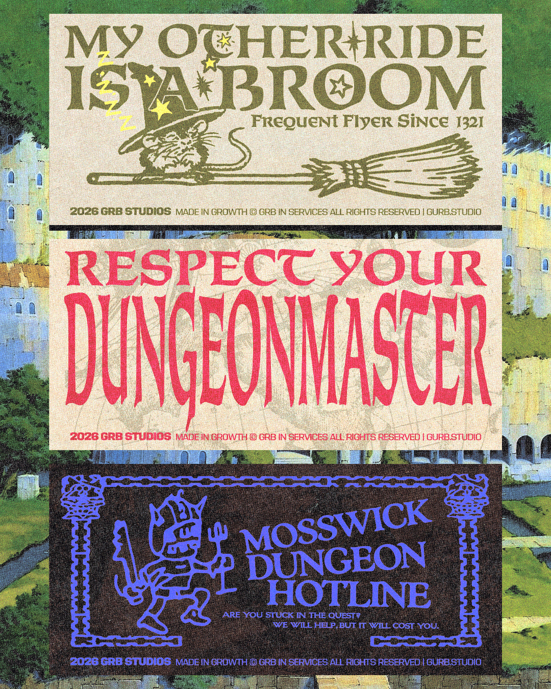 PACK OF 3 FANTASY BUMPS — BOOKMARKERS